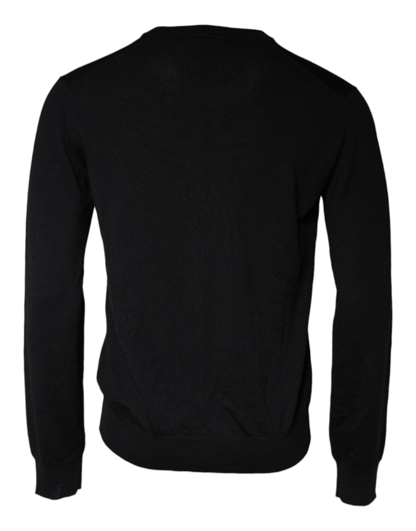 Dolce & Gabbana Schwarzer Pullover mit Rundhalsausschnitt aus Wollstrick