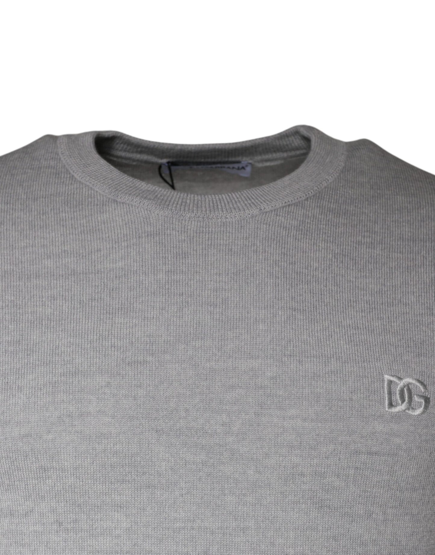 Dolce &amp; Gabbana Light Gray Wool Crew Neck Pullover Sweater