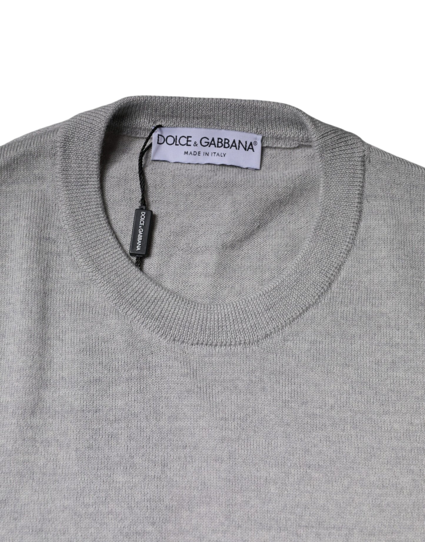 Dolce &amp; Gabbana Light Gray Wool Crew Neck Pullover Sweater