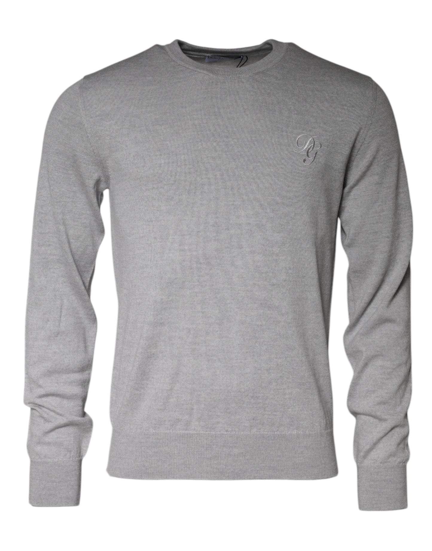 Dolce &amp; Gabbana Light Gray Wool Crew Neck Pullover Sweater