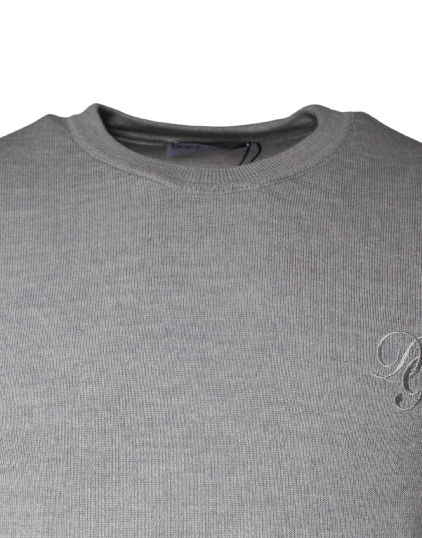 Dolce &amp; Gabbana Light Gray Wool Crew Neck Pullover Sweater