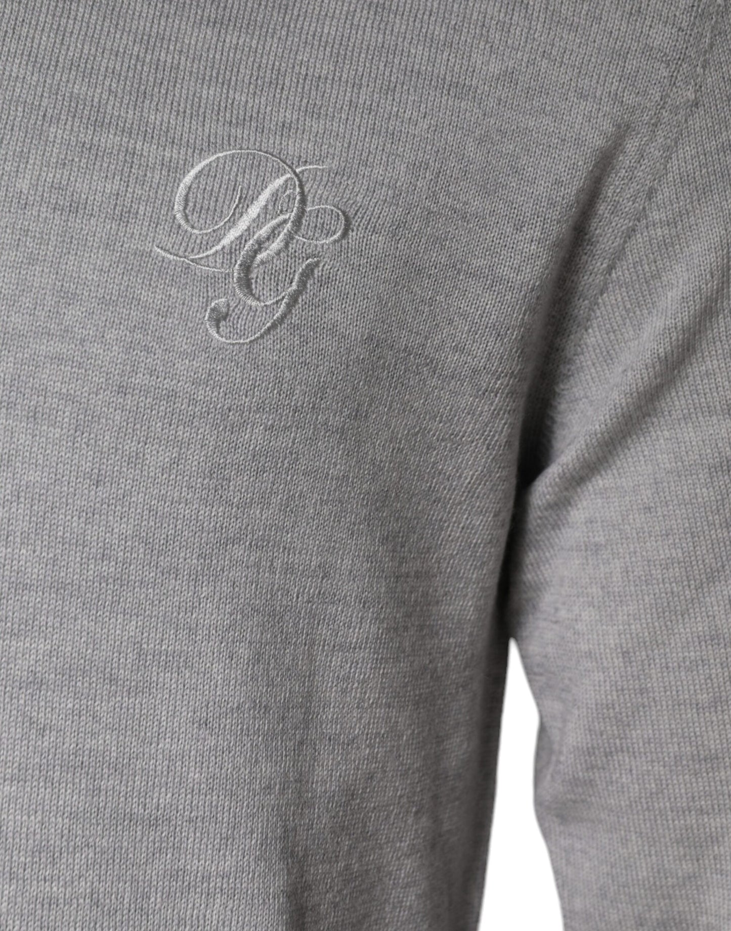 Dolce &amp; Gabbana Light Gray Wool Crew Neck Pullover Sweater