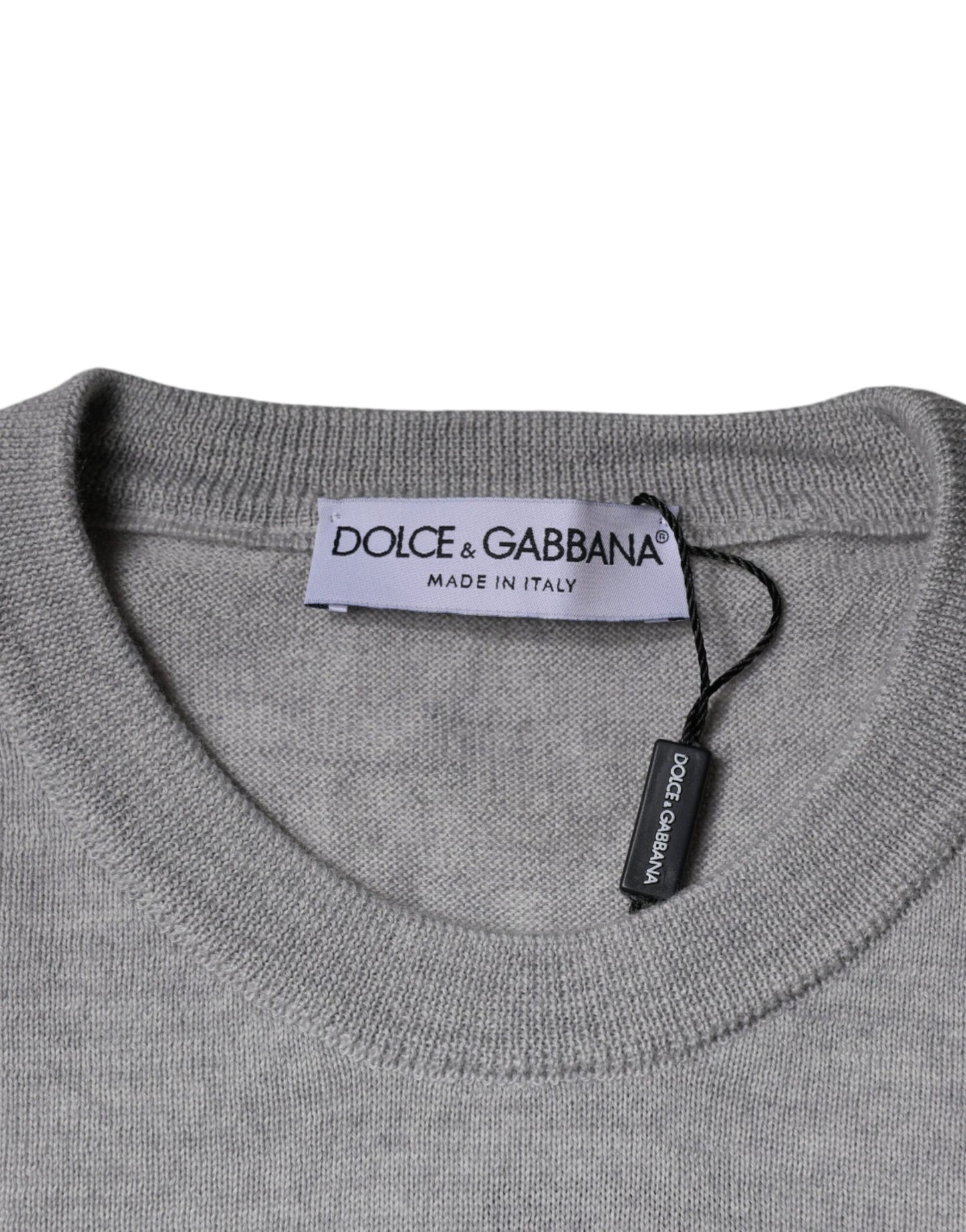 Dolce &amp; Gabbana Light Gray Wool Crew Neck Pullover Sweater