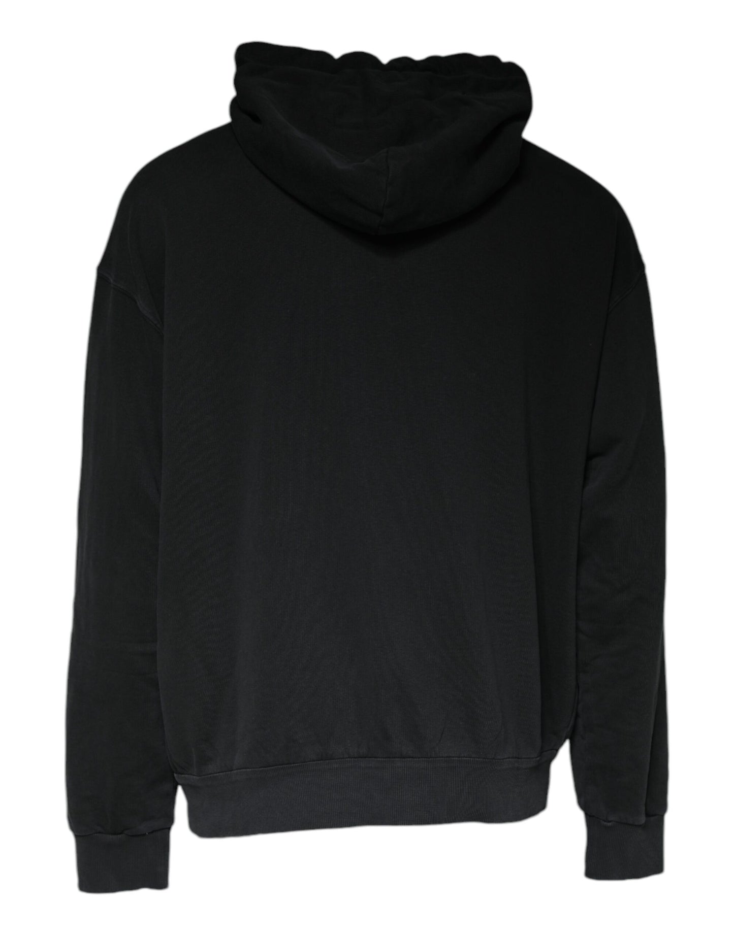 Dolce &amp; Gabbana Black Logo Plaque Hooded Full Zip Sweater