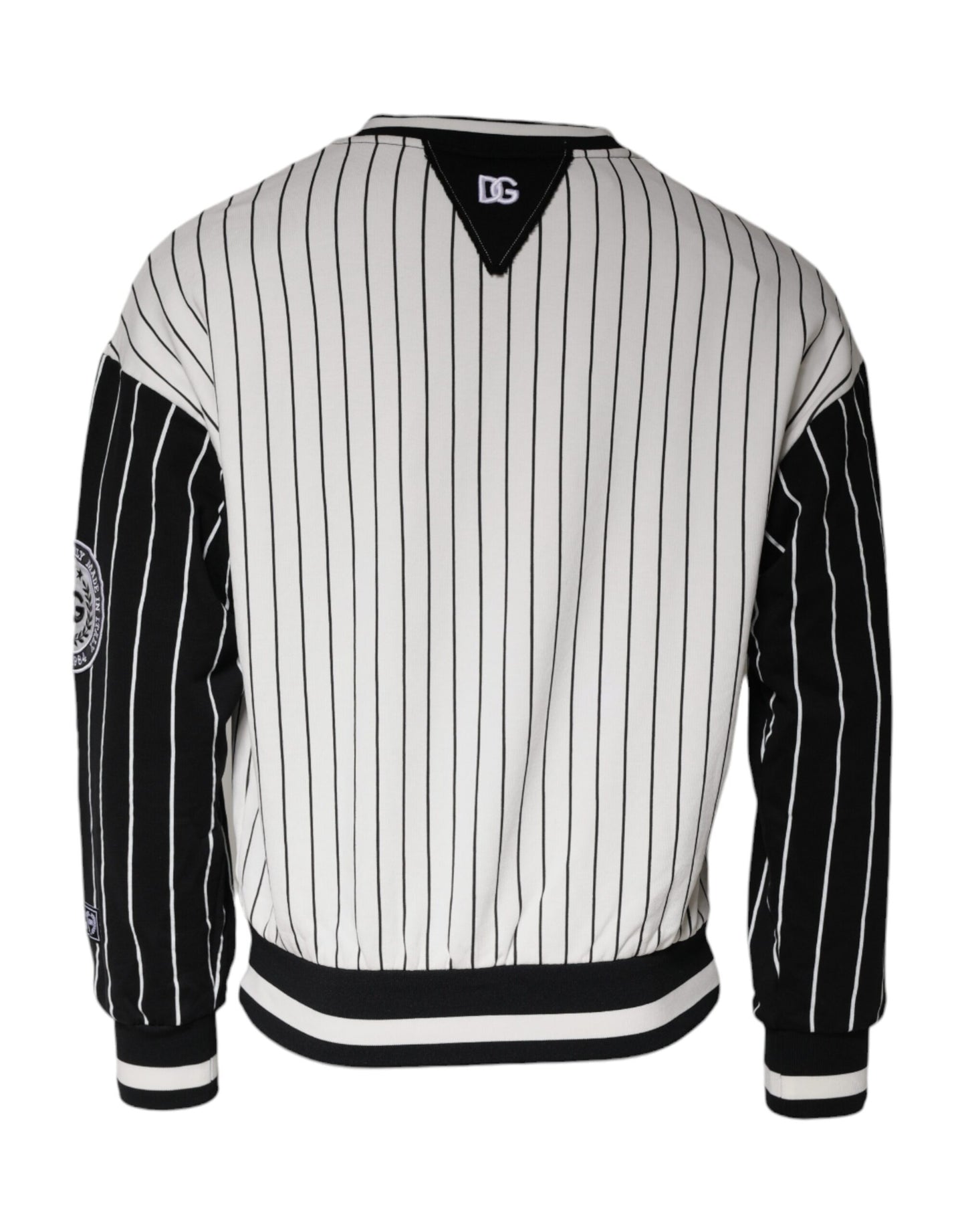 Dolce &amp; Gabbana Black White Stripes Logo Sweatshirt Sweater