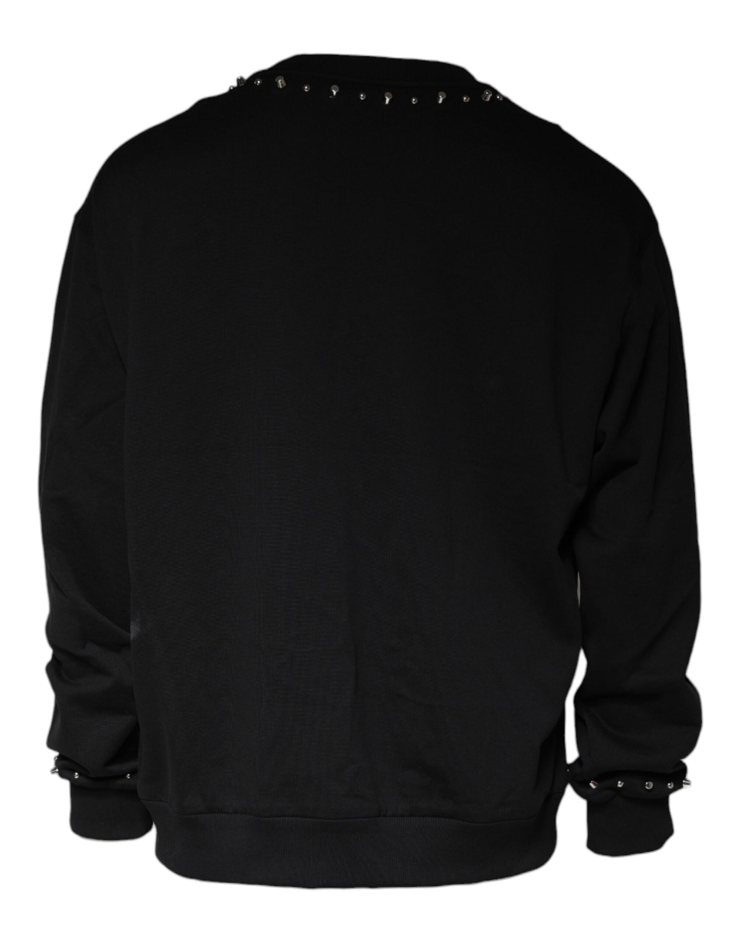 Dolce &amp; Gabbana Black Logo Stud Pullover Sweatshirt Sweater