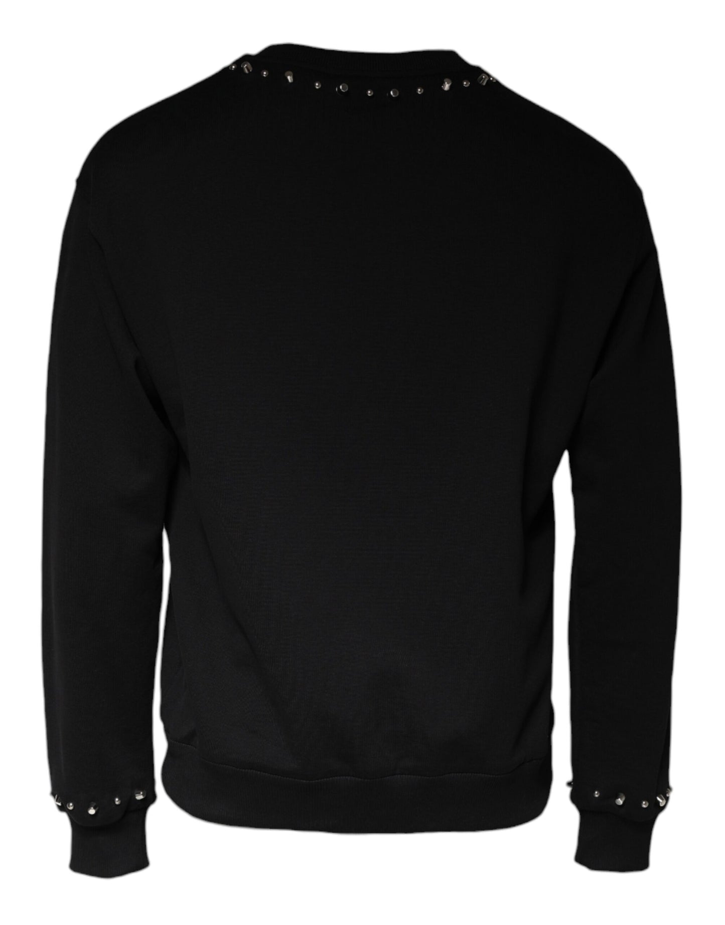 Dolce & Gabbana Schwarzer Logo-Nieten-Pullover Sweatshirt Pullover