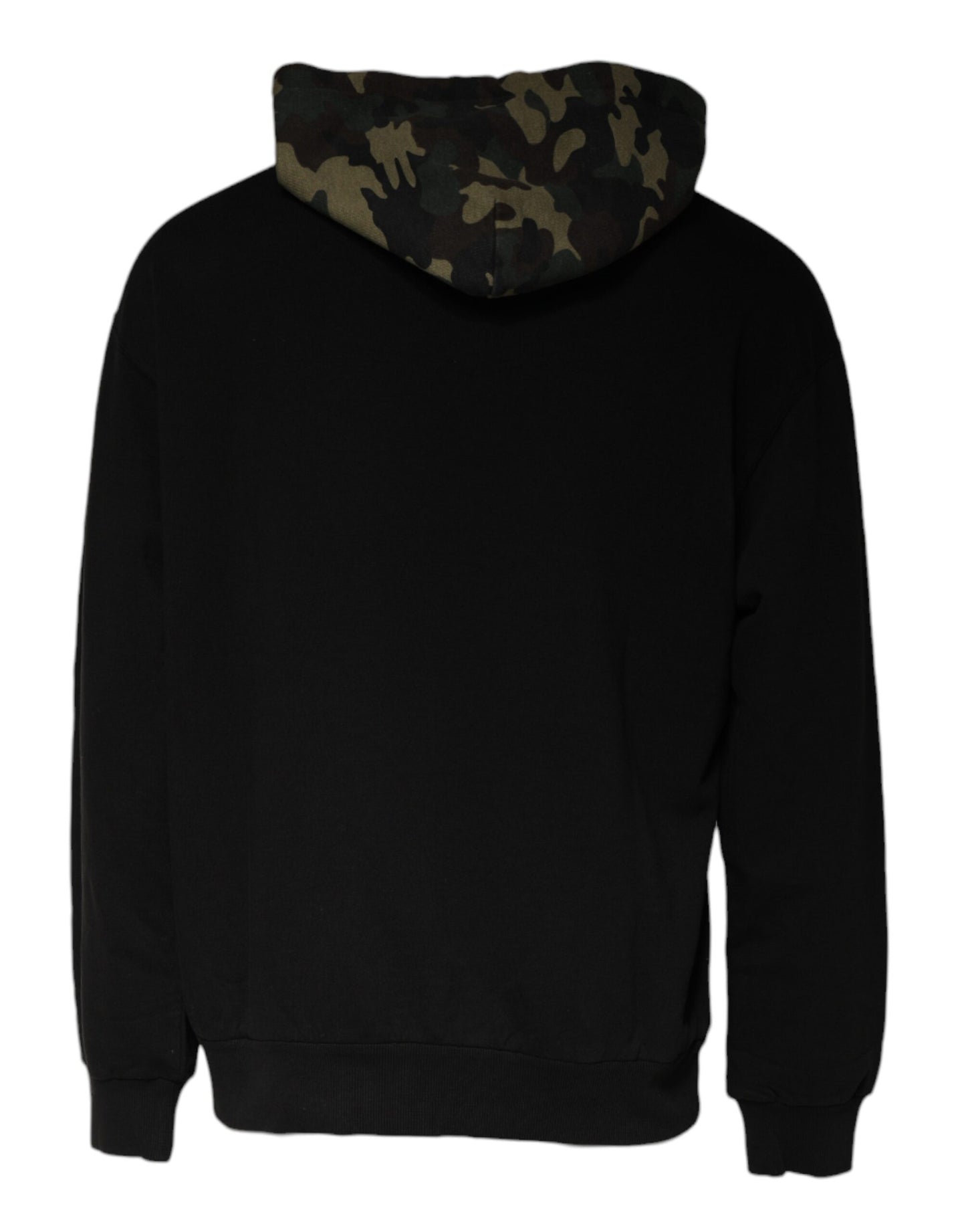 Dolce &amp; Gabbana Black Camouflage Hooded Sweatshirt Sweater