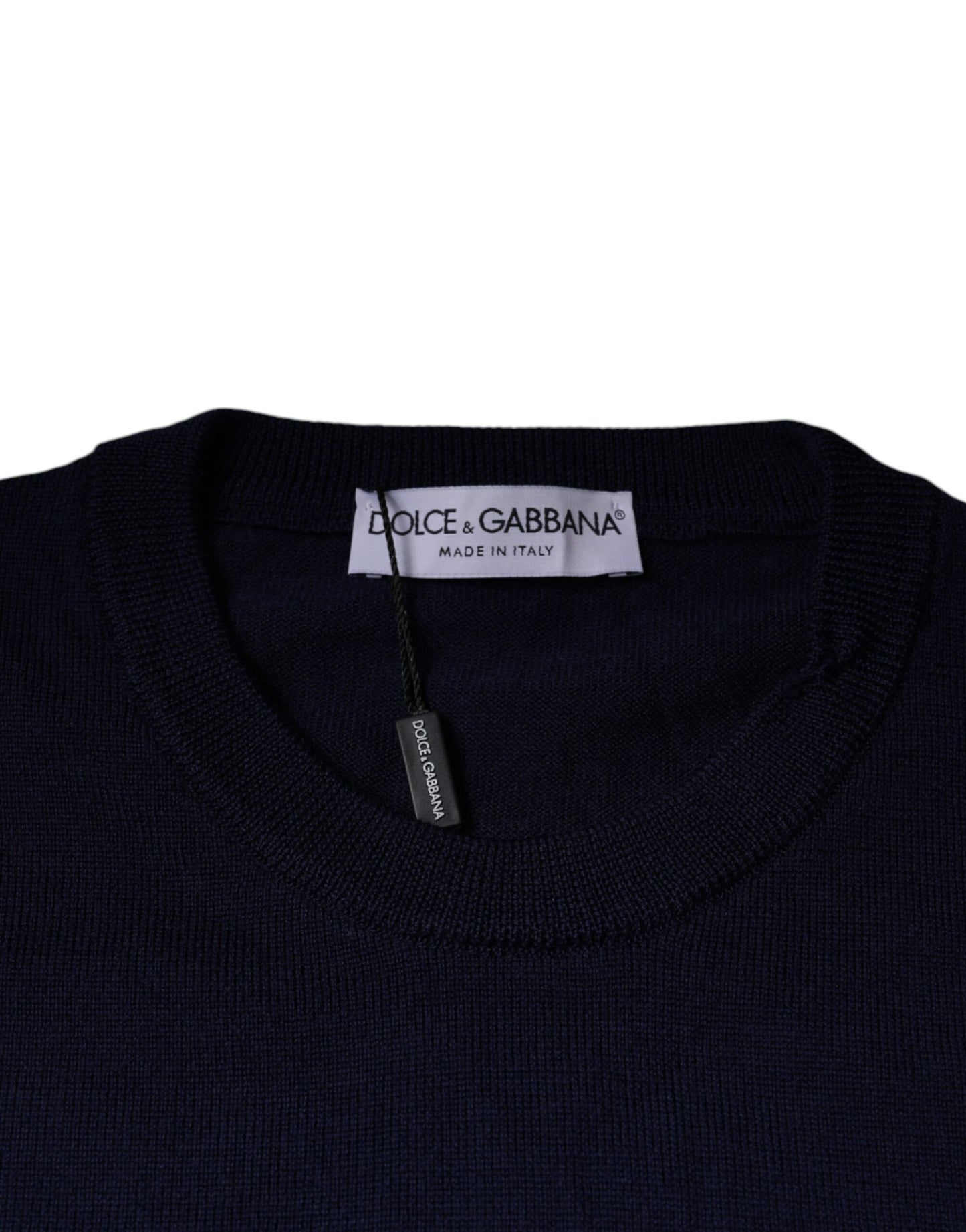 Dolce &amp; Gabbana tummansininen villapaita Crew Neck -neulepusero