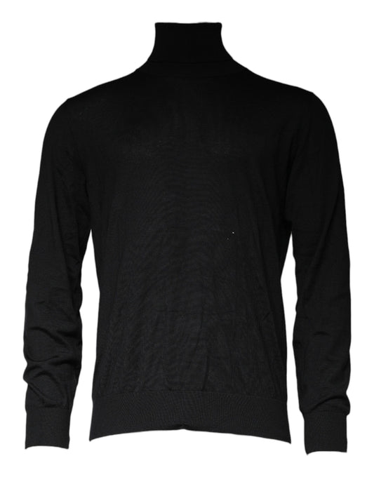 Dolce &amp; Gabbana Black Long Sleeve Turtleneck Men Pullover Sweater