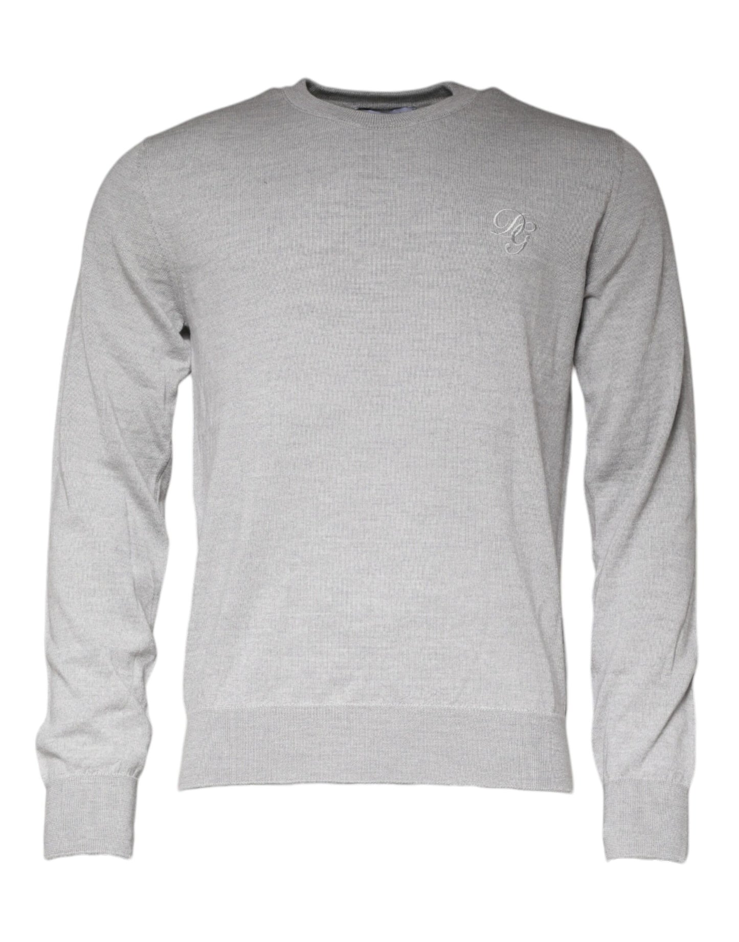 Dolce &amp; Gabbana Light Gray Wool Crew Neck Pullover Sweater