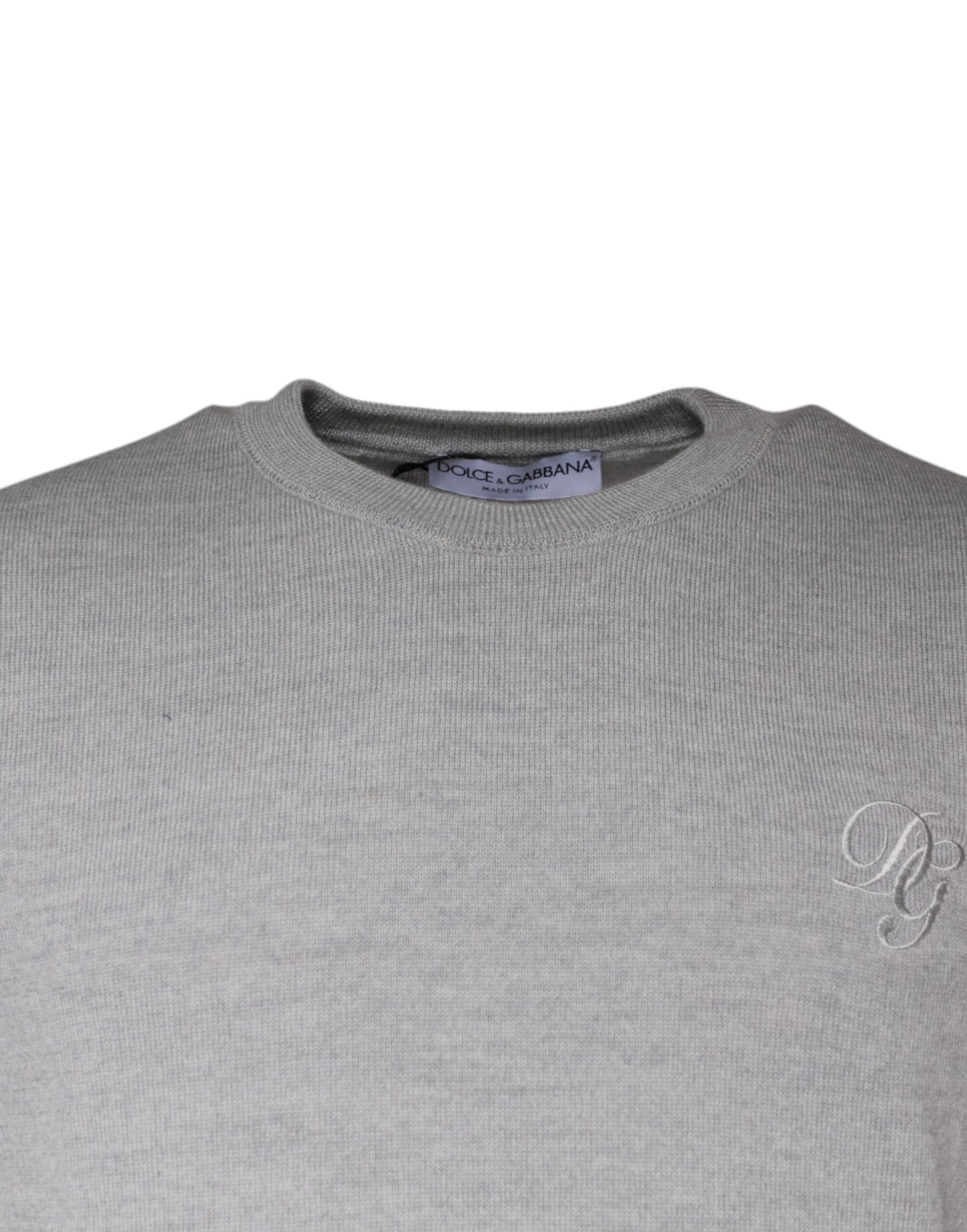 Dolce &amp; Gabbana Light Gray Wool Crew Neck Pullover Sweater