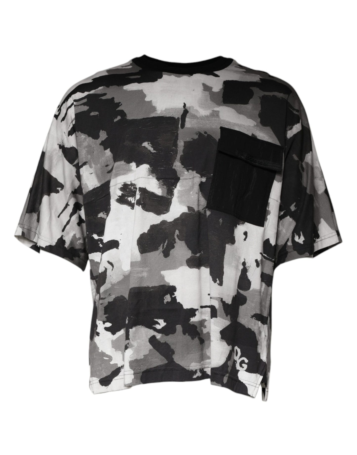 Dolce & Gabbana Multicolor-Camouflage-T-Shirt aus Baumwolle mit Rundhalsausschnitt