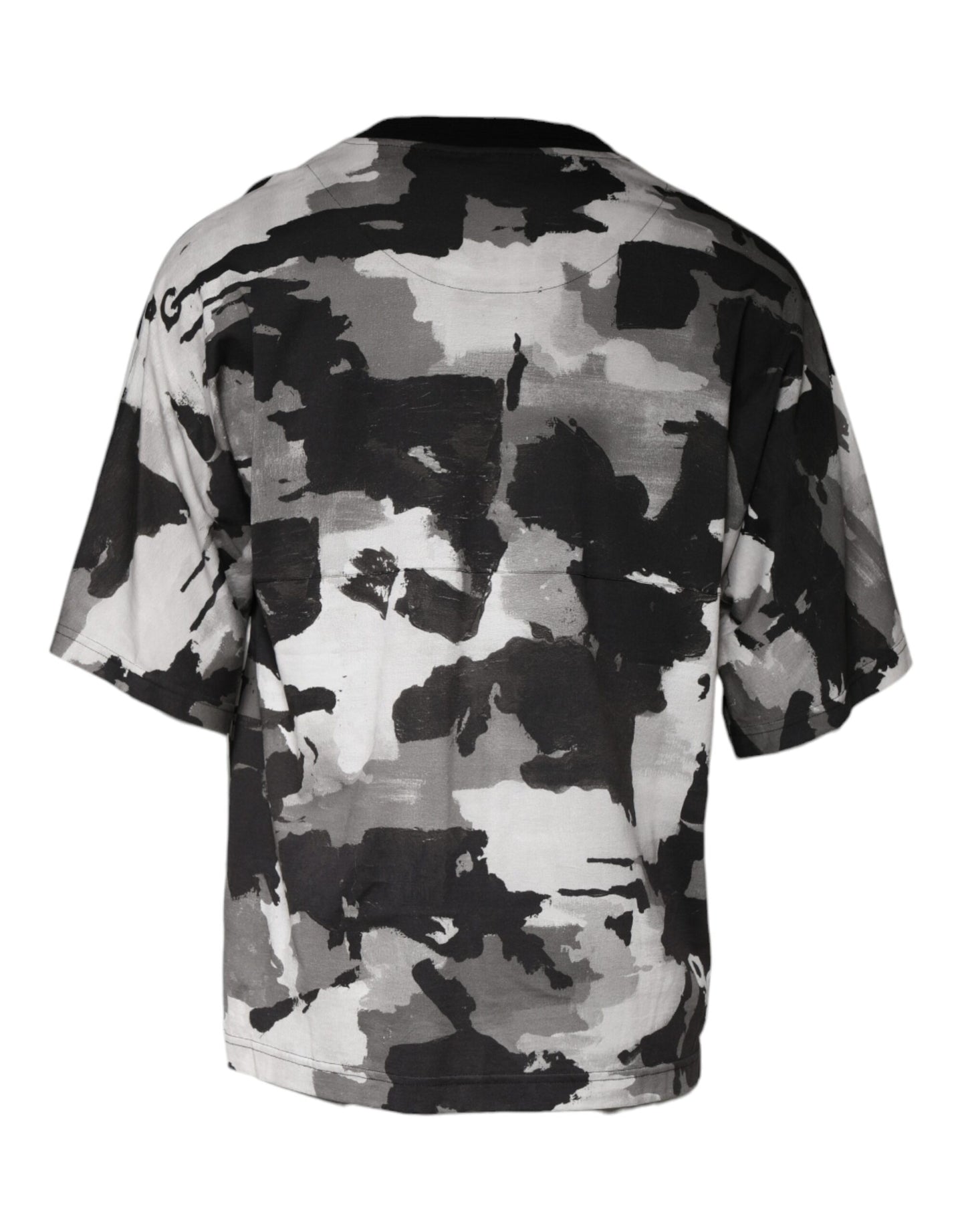 Dolce & Gabbana Multicolor-Camouflage-T-Shirt aus Baumwolle mit Rundhalsausschnitt