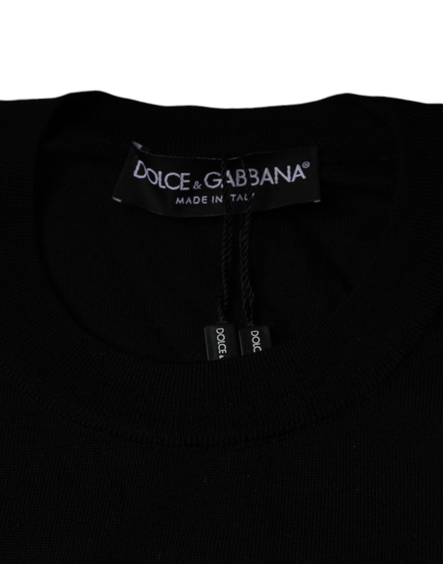 Dolce &amp; Gabbana Black Crown Heart Crew Neck Pullover Sweater