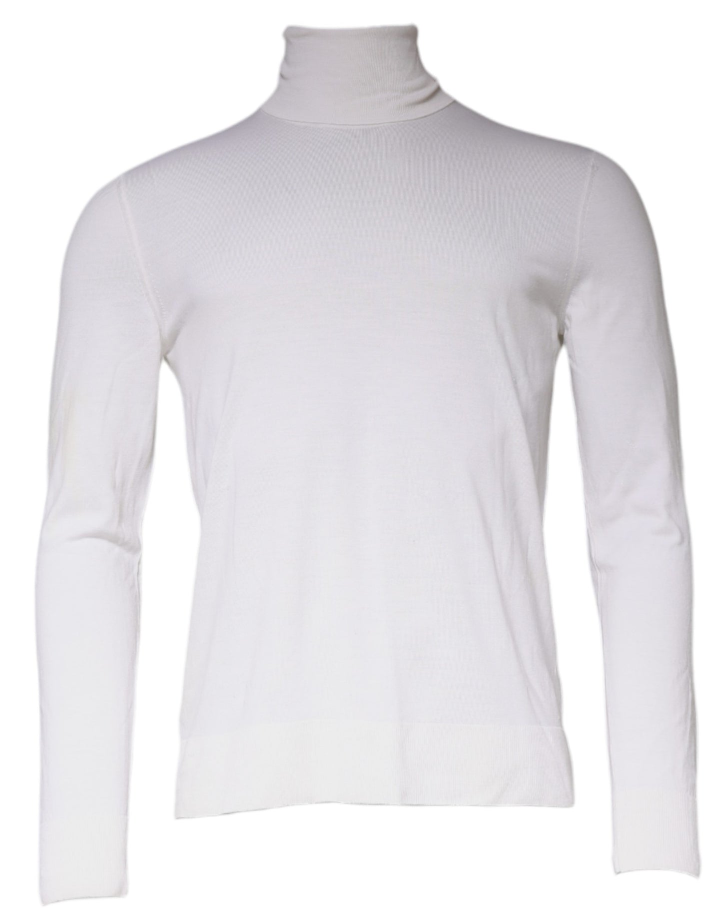 Dolce &amp; Gabbana White Long Sleeve Turtleneck Men Pullover Sweater