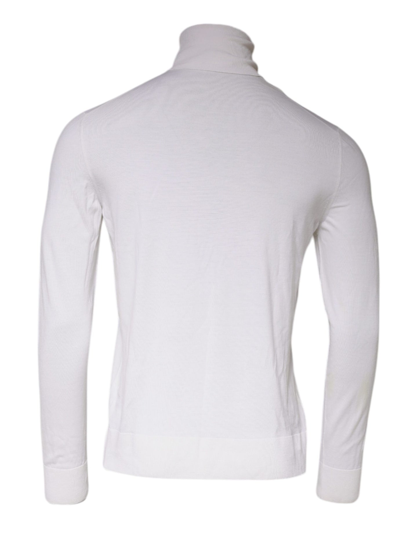 Dolce &amp; Gabbana White Long Sleeve Turtleneck Men Pullover Sweater