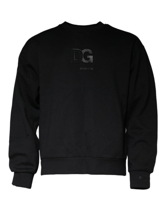 Dolce &amp; Gabbana Black DG Logo Cotton Men Sweatshirt Sweater