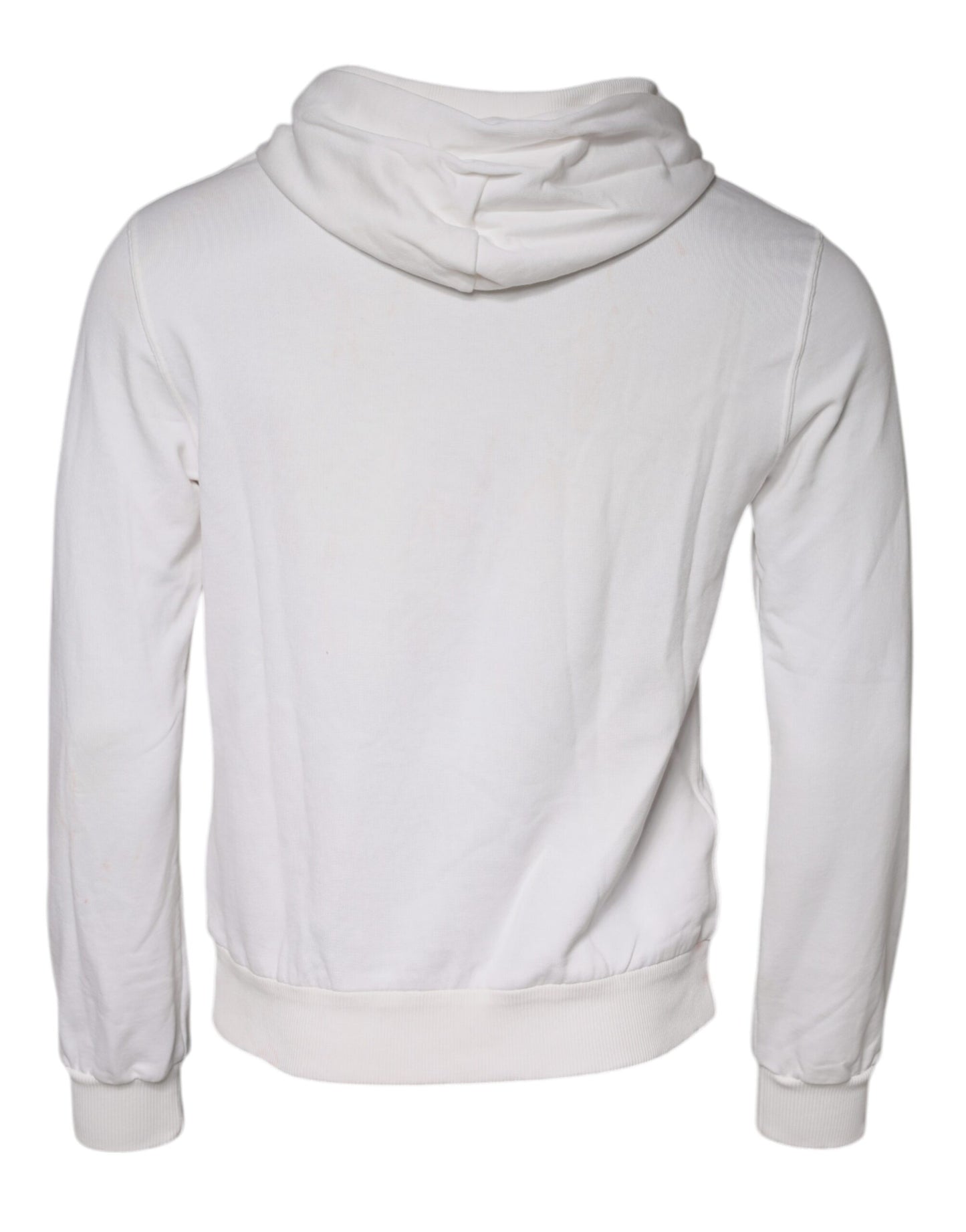 Dolce &amp; Gabbana White Caesar Cotton Hooded Pullover Sweater