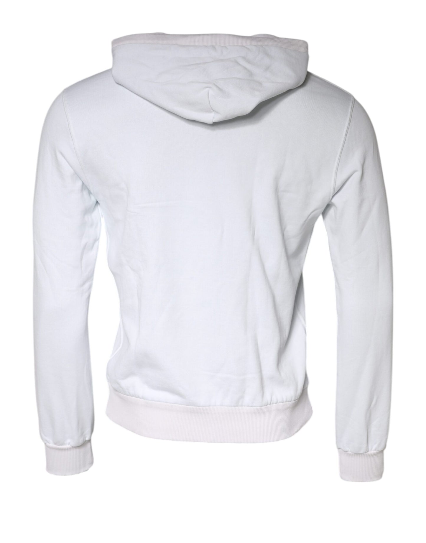 Dolce &amp; Gabbana White Caesar Cotton Hooded Pullover Sweater