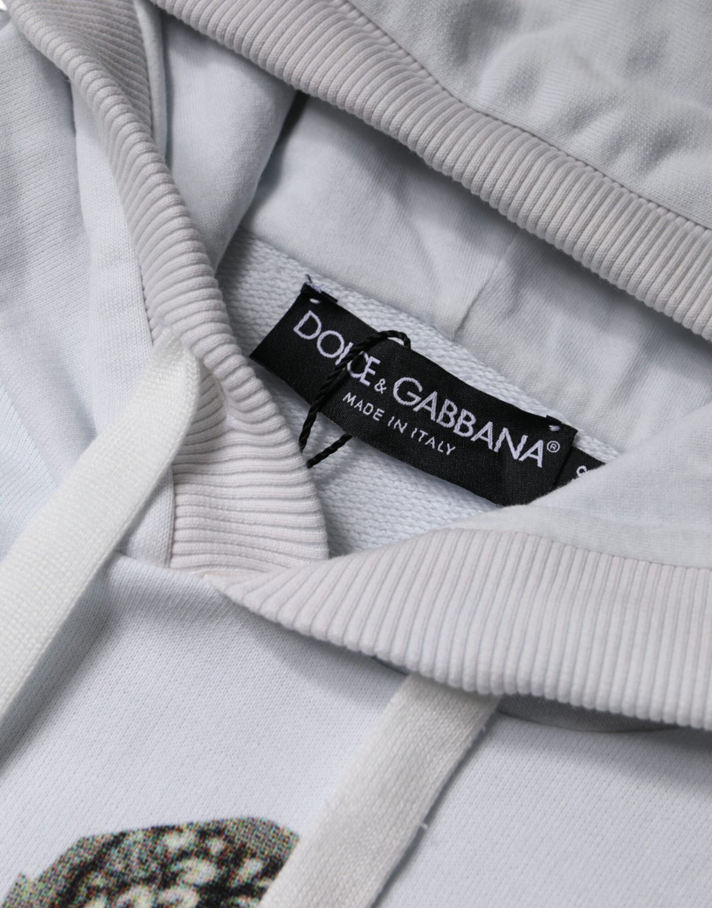 Dolce &amp; Gabbana White Caesar Cotton Hooded Pullover Sweater