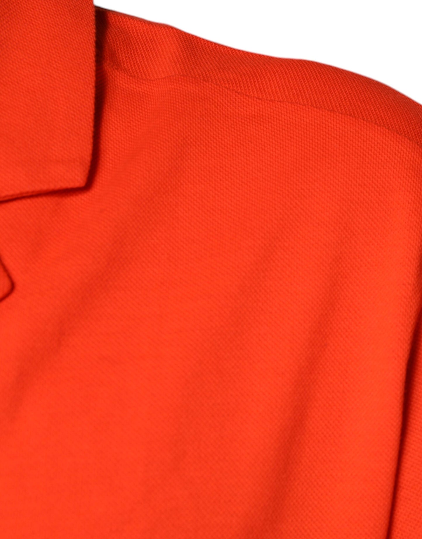 Dolce & Gabbana Orangefarbenes Baumwoll-Poloshirt mit Knopfleiste