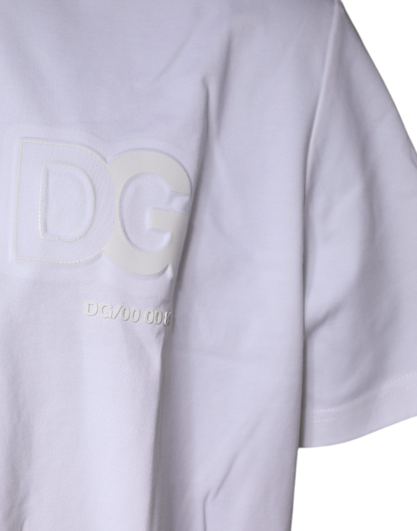 Dolce &amp; Gabbana White Embossed Logo Crew Neck T-shirt