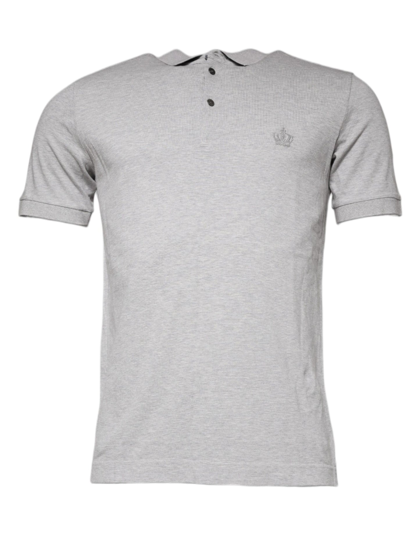 Dolce &amp; Gabbana Gray Crown Collared ShortSleeve Polo T-shirt