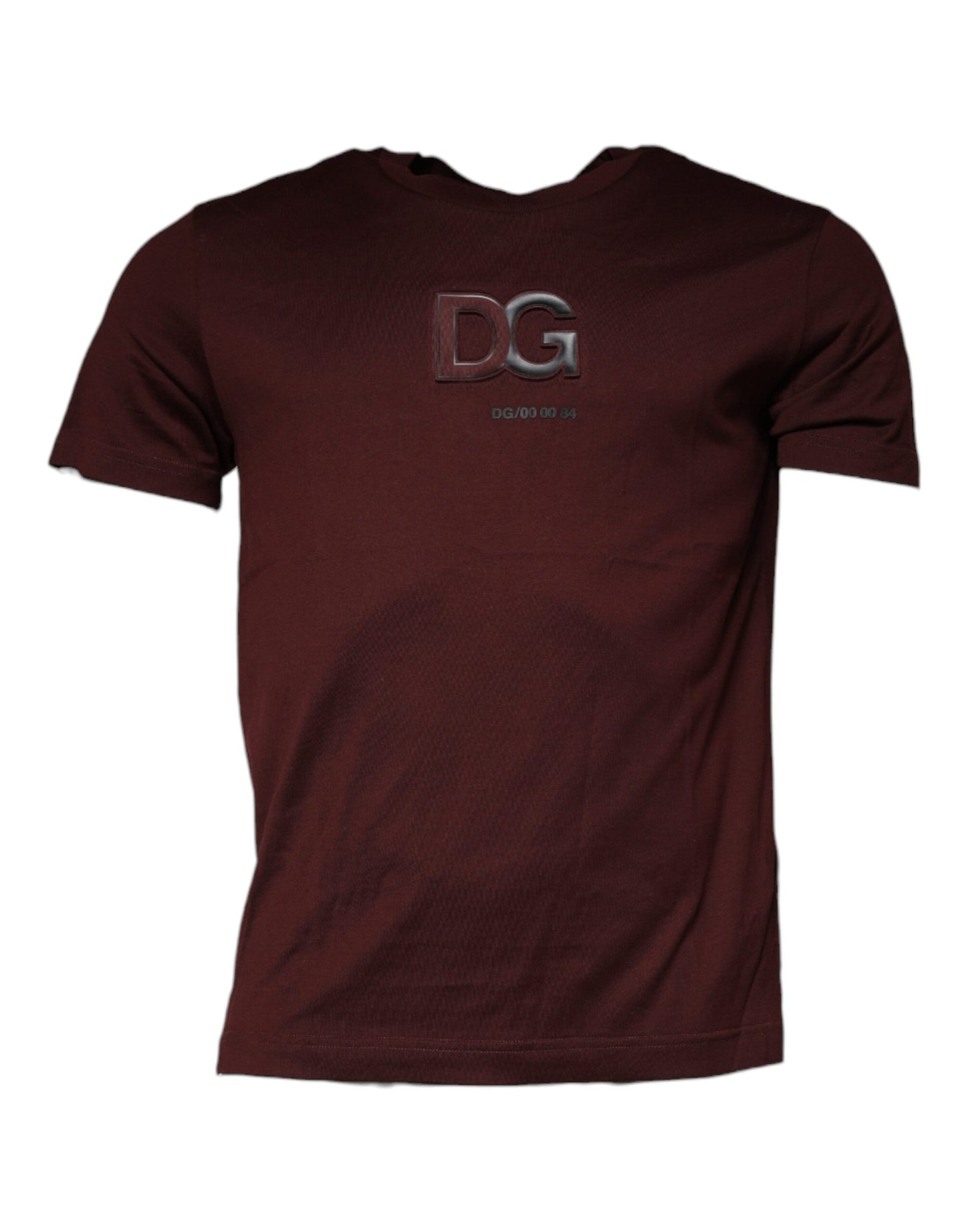 Dolce &amp; Gabbana Maroon DG Logo Cotton Crew Neck T-shirt