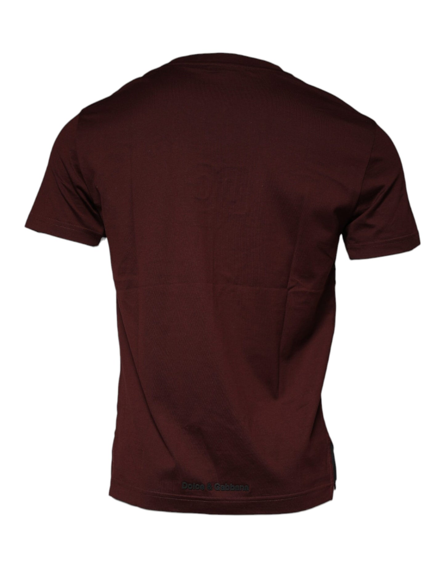 Dolce &amp; Gabbana Maroon DG Logo Cotton Crew Neck T-shirt