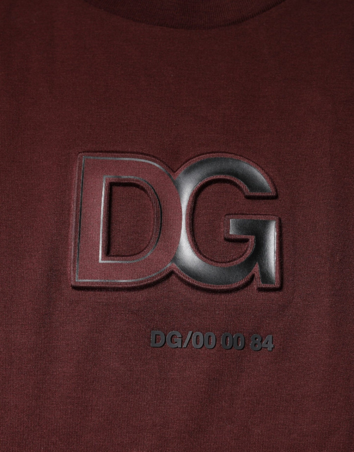 Dolce &amp; Gabbana Maroon DG Logo Cotton Crew Neck T-shirt