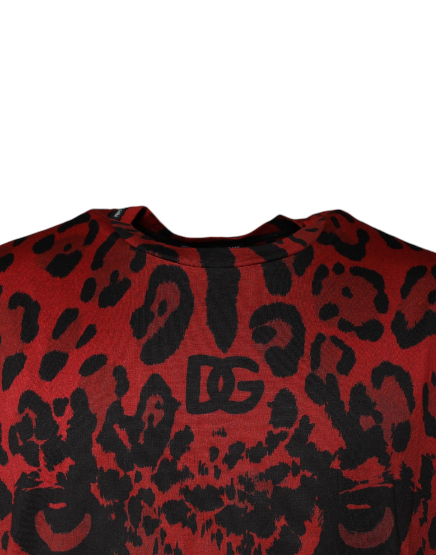 Dolce &amp; Gabbana Red Leopard Cotton Short Sleeves T-shirt