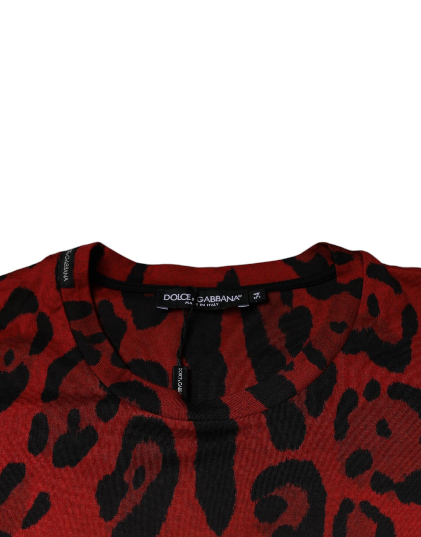 Dolce &amp; Gabbana Red Leopard Cotton Short Sleeves T-shirt