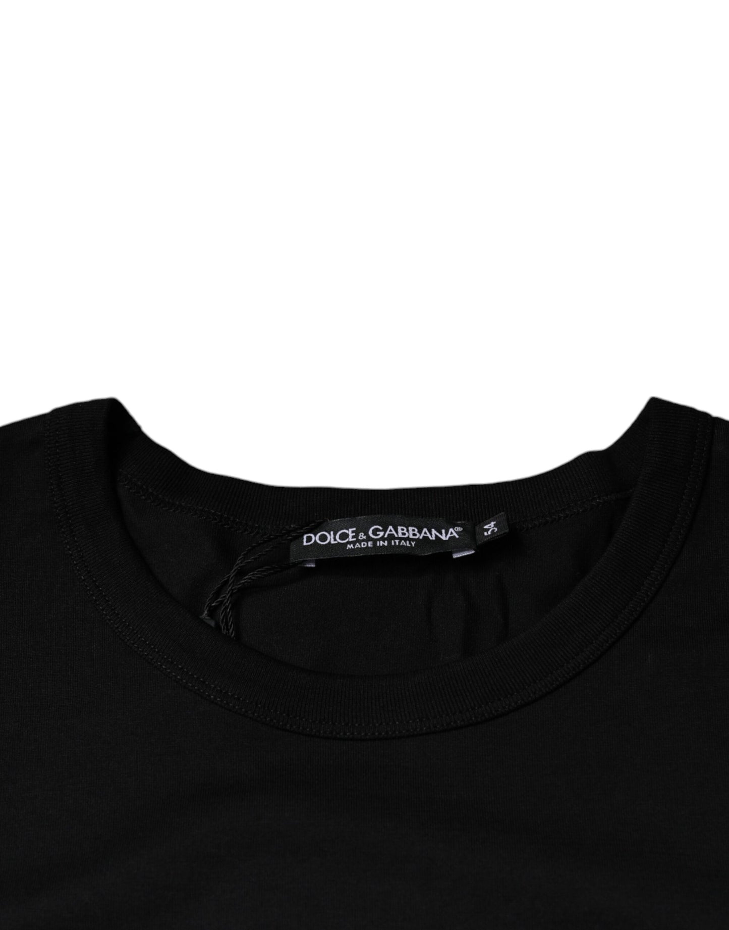 Dolce &amp; Gabbana Black Cotton Short Sleeves Crewneck T-shirt