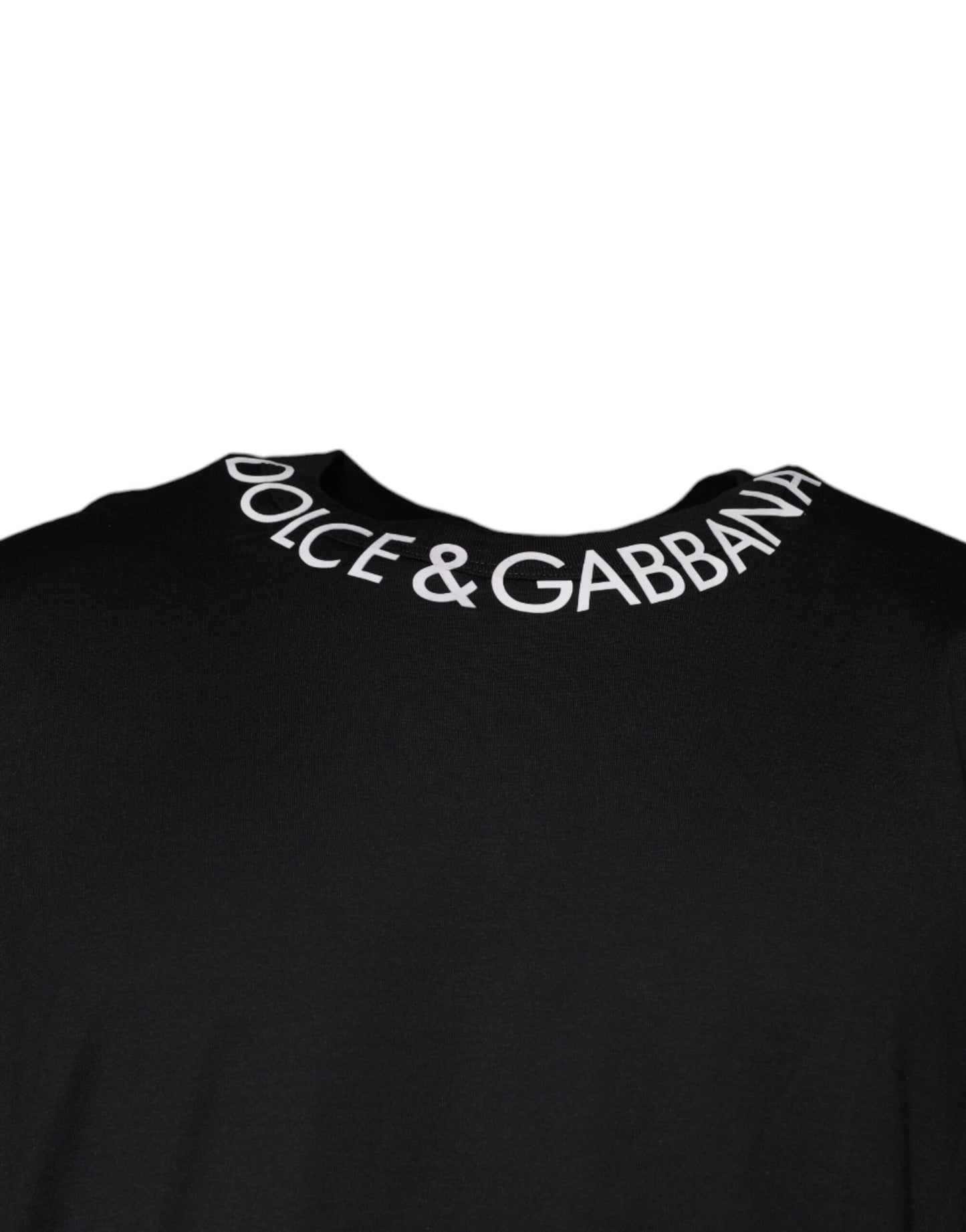 Dolce & Gabbana Schwarzes Logo Kurzarm-T-Shirt mit Rundhalsausschnitt