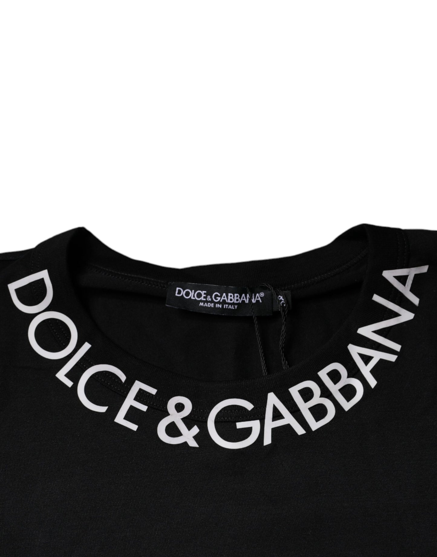 Dolce & Gabbana Schwarzes Logo Kurzarm-T-Shirt mit Rundhalsausschnitt