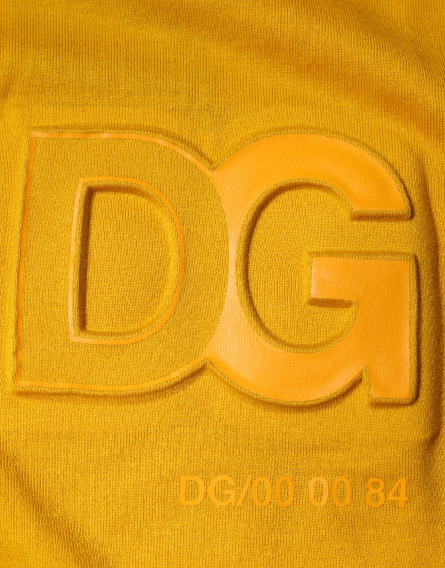 Dolce &amp; Gabbana Mustard Embossed Logo Crew Neck T-shirt