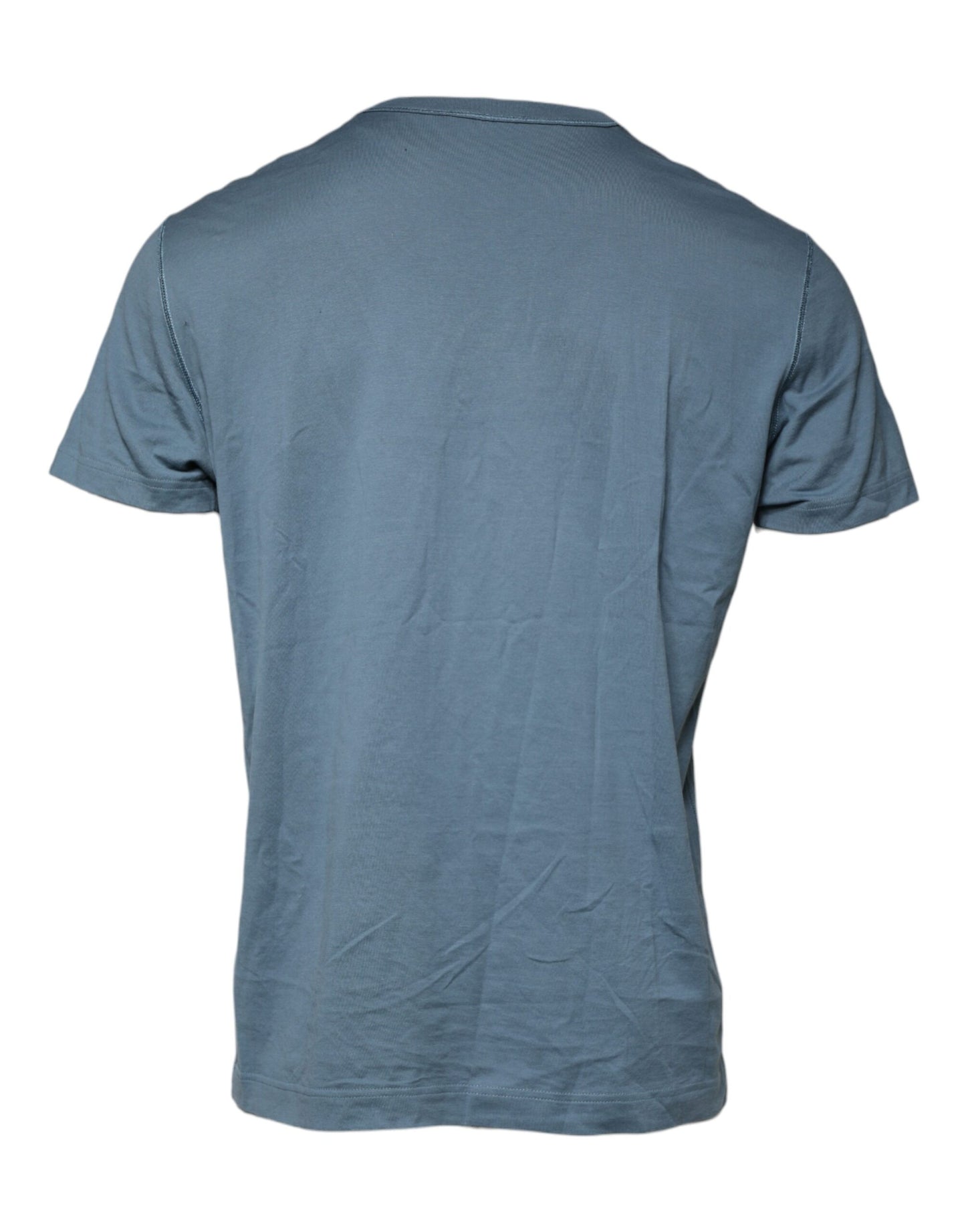 Dolce &amp; Gabbana Blue Cotton Round Neck Short Sleeve T-shirt