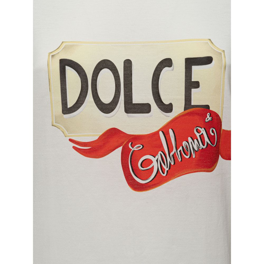 Dolce & Gabbana Weiße Baumwoll-Oberteile & T-Shirt