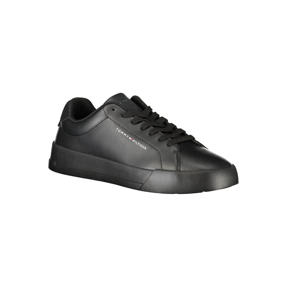 Tommy Hilfiger Schwarzes Leder Herren Sneaker