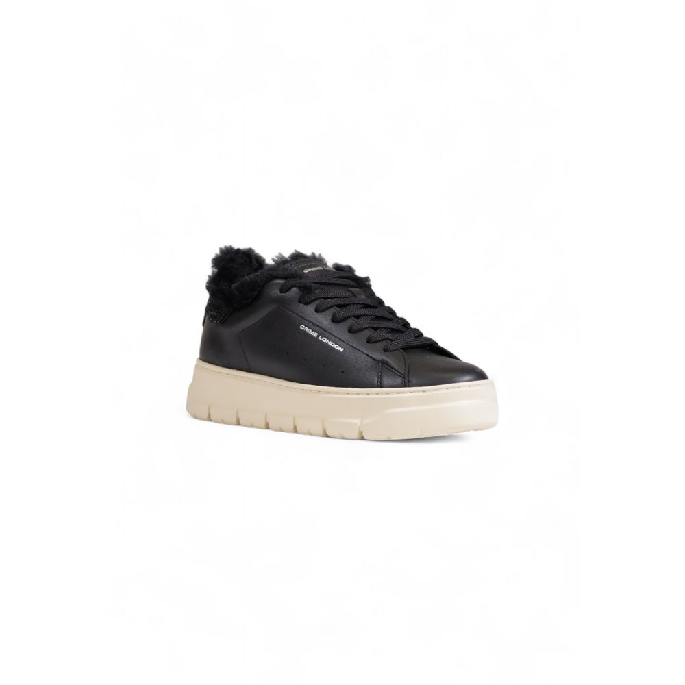 Crime London Black Leather Chunky Sneakers