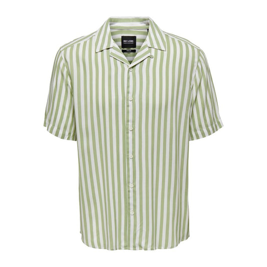 Only & Sons Green Viscose Shortsleeve Shirt