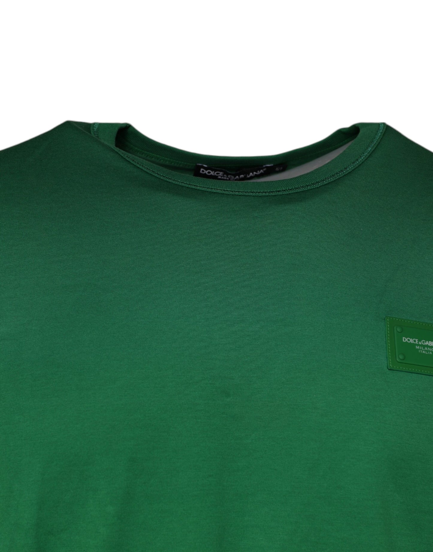 Dolce &amp; Gabbana Green Cotton Round Neck Short Sleeve T-shirt