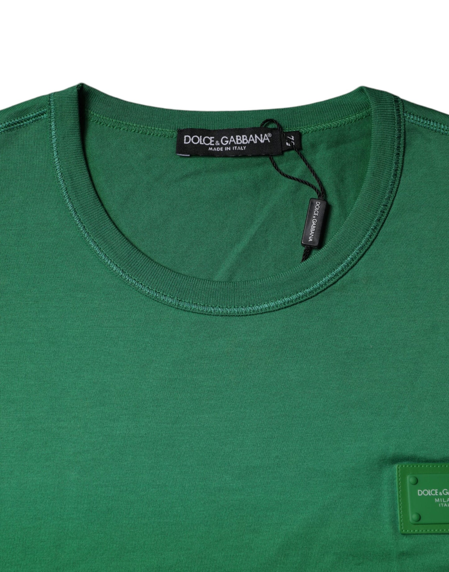 Dolce &amp; Gabbana Green Cotton Round Neck Short Sleeve T-shirt