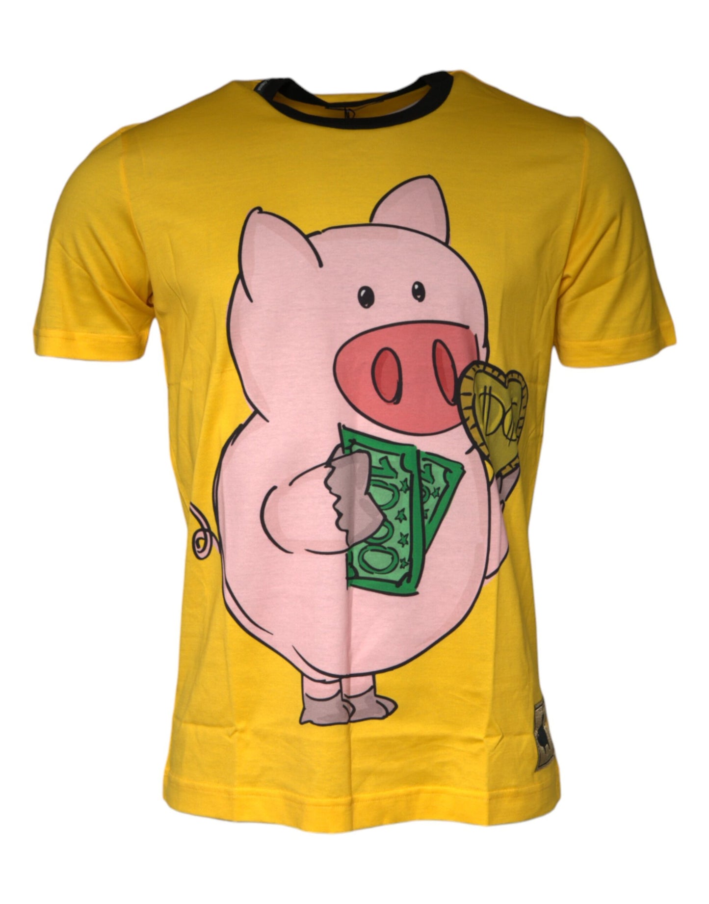 Dolce & Gabbana Gelb 2019 Jahr des Schweins Kurzarm-T-Shirt