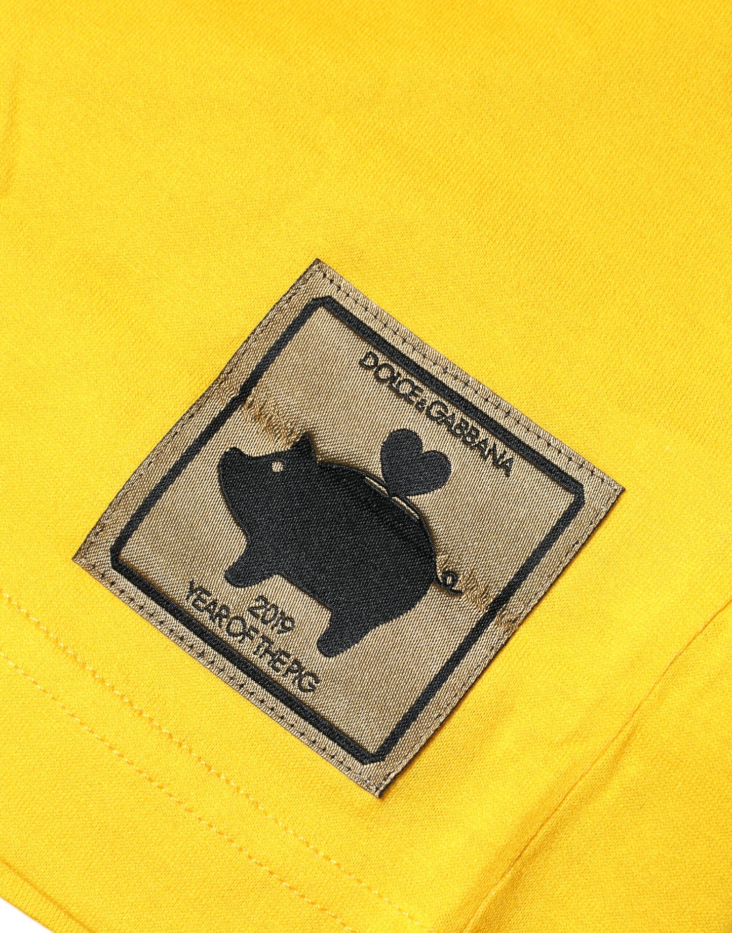 Dolce & Gabbana Gelb 2019 Jahr des Schweins Kurzarm-T-Shirt