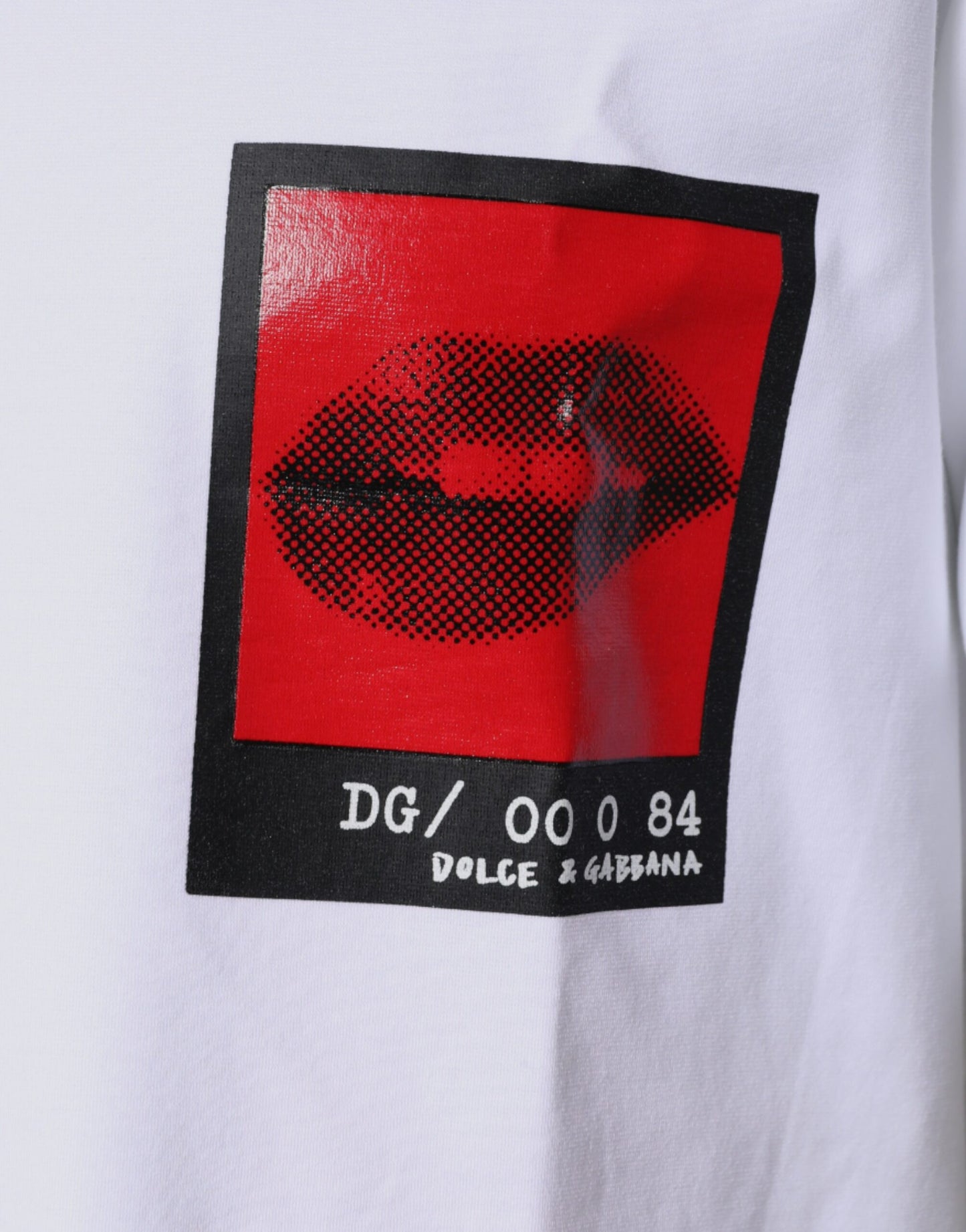 Dolce &amp; Gabbana White Red Lips Print Cotton T-shirt