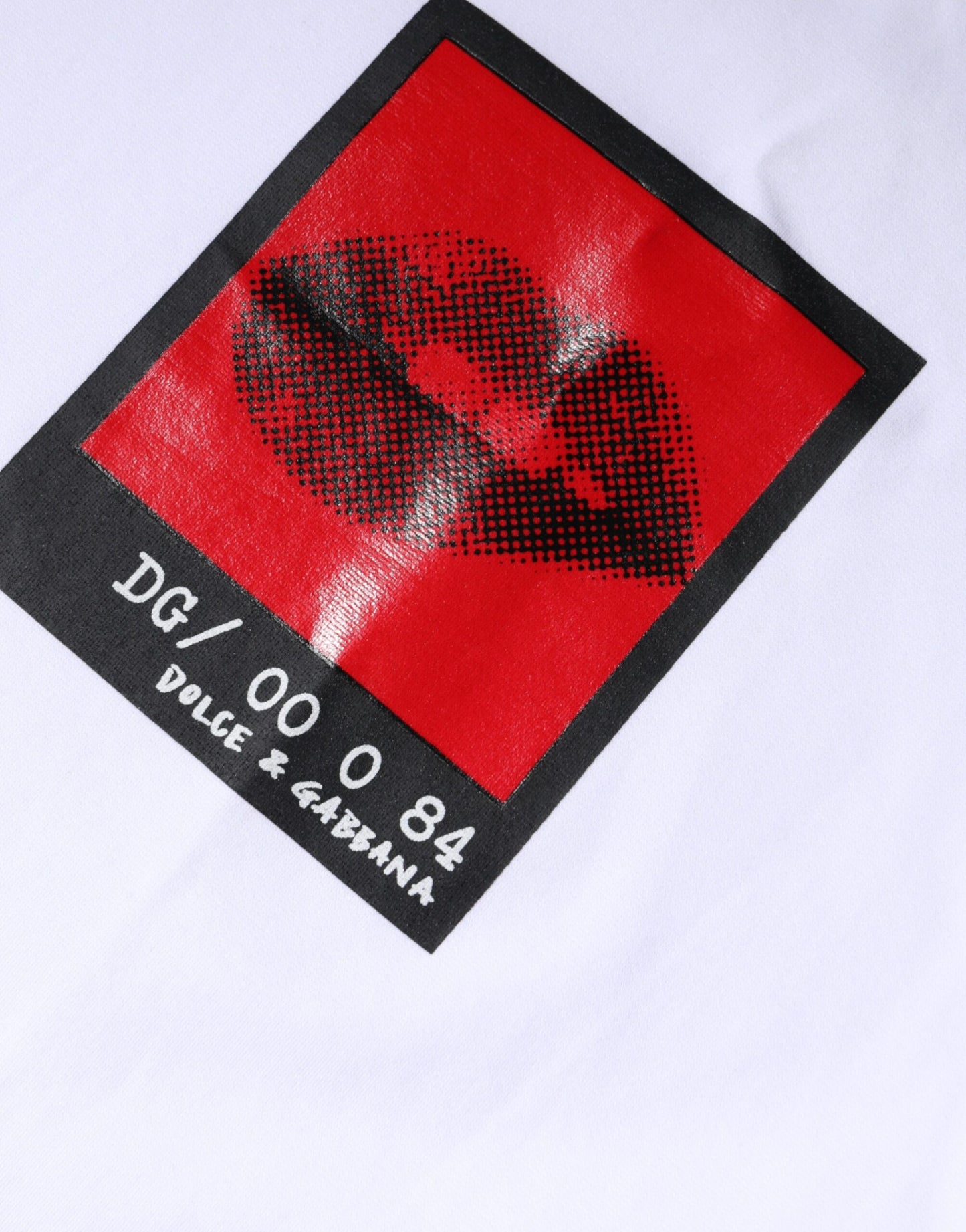 Dolce &amp; Gabbana White Red Lips Print Cotton T-shirt