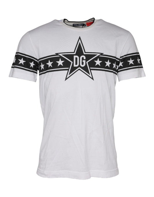 Dolce &amp; Gabbana White DG Stars Print Cotton T-shirt