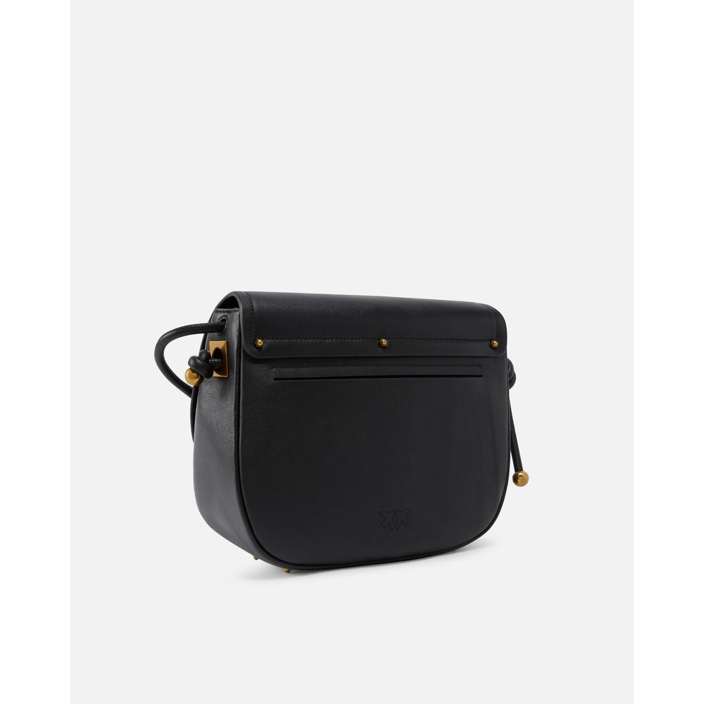 PINKO musta nahkainen naisten crossbody-laukku